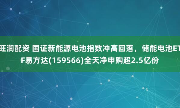 旺润配资 国证新能源电池指数冲高回落，储能电池ETF易方达(159566)全天净申购超2.5亿份