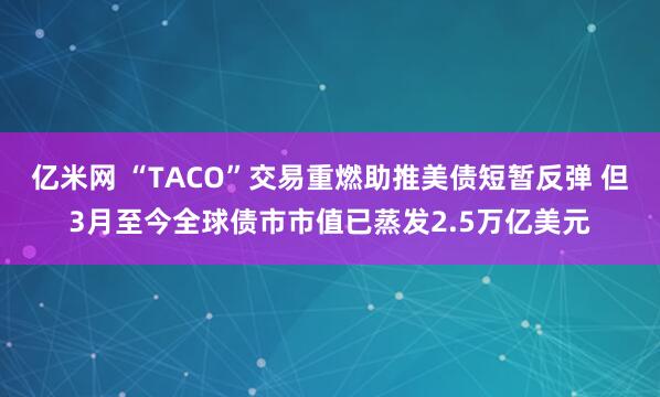 亿米网 “TACO”交易重燃助推美债短暂反弹 但3月至今全球债市市值已蒸发2.5万亿美元