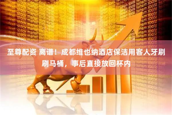 至尊配资 离谱！成都维也纳酒店保洁用客人牙刷刷马桶，事后直接放回杯内
